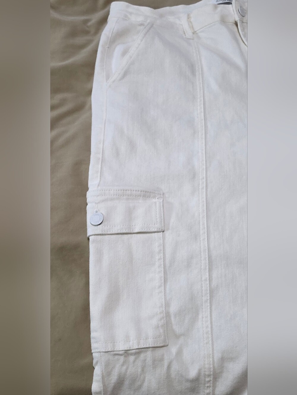 Judy Blue White Cargo Utility Straight Leg Pant/Jeans Size 13/31 JB88796 - Picture 10 of 11